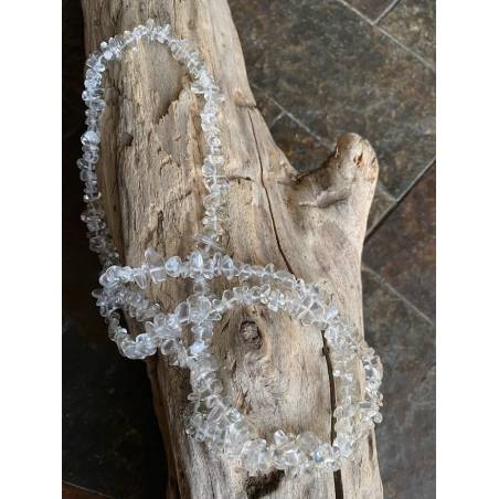 Collier Sautoir Cristal de Roche 40cm - Bijou lithothérapie Cristal