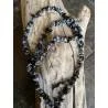 Collier Sautoir Obsidienne Neige - Protection Énergétique - Bijou lithothérapie Obsidienne - Bouton d'Or