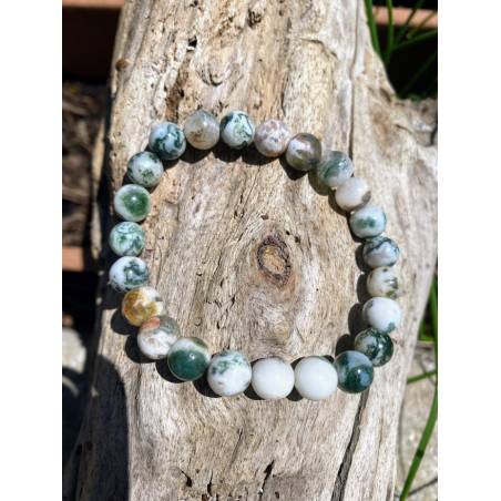 Bracelet Agate Arbre 8mm - Connexion Nature