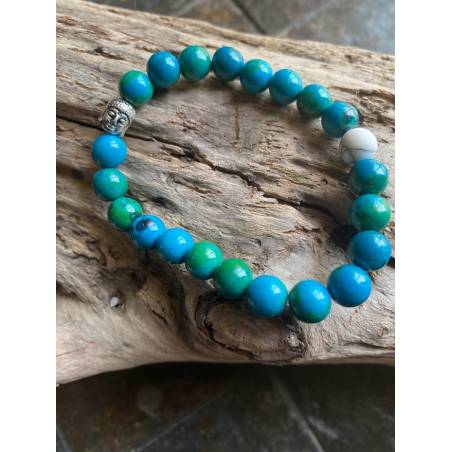 Bracelet Chrysocolle Howlite 8mm - Communication