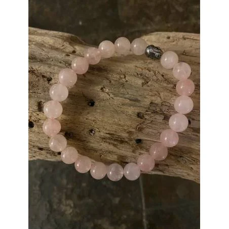 Bracelet Quartz Rosa 8mm Perles | Hélène Riu