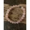 Bracelet boule 8 mm quartz rose