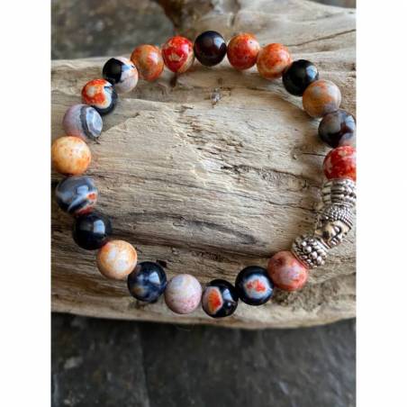 Bracelet Agate de Feu 8mm - Courage et Créativité