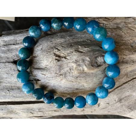 Bracelet Apatite Bleue 8mm - Concentration et Créativité