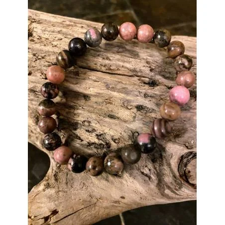 Bracelet Rhodonite 8mm - Équilibre Émotionnel - Bijou lithothérapie bien-être