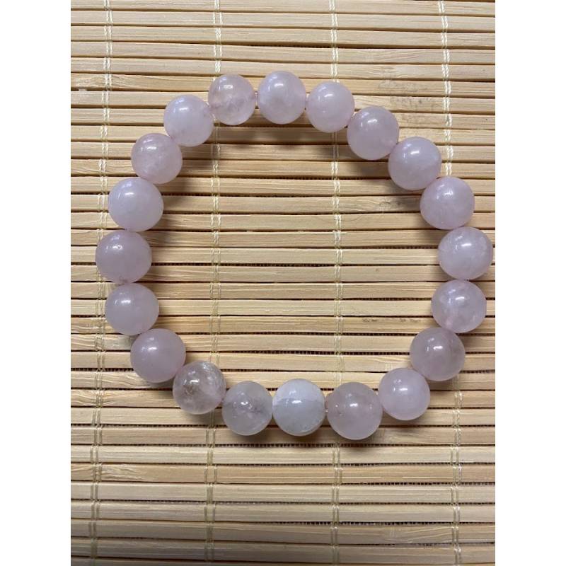 Bracelet boule 10 mm en quartz rose