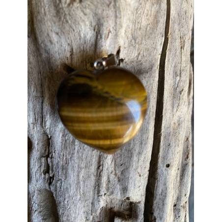 Pendentif Œil de Tigre avec Cordon Protection - Bijou lithothérapie bien-être