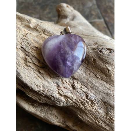 Pendentif Cœur Améthyste - Amour Spirituel