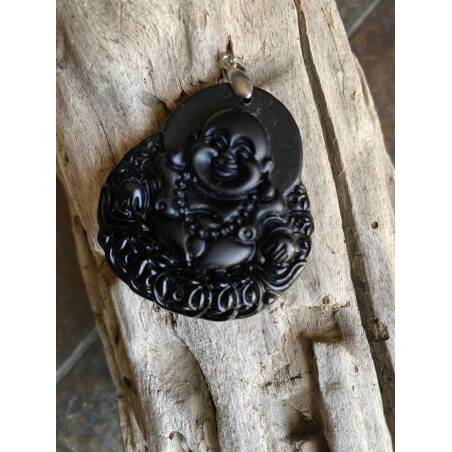 Pendentif Bouddha Obsidienne - Purification