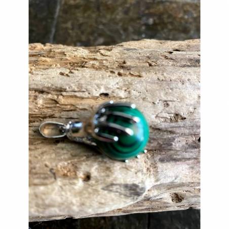 Pendentif Malachite Main - Pierre Guérison Transformation
