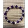 Bracelet Améthyste Cristal Roche 8mm - Purification 21cm - Hélène Riu