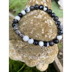 Bracelet Jaspe Zébré 8mm Tour 22cm | Hélène Riu