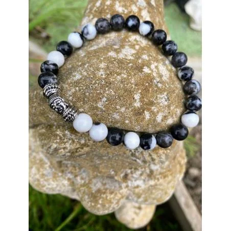 Bracelet Jaspe Zébré 8mm Tour 22cm | Hélène Riu