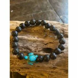 Bracelet Pierre de Lave 8mm - Ancrage et Méditation - Bijou lithothérapie Lave