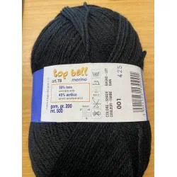 Top Ball Noire 200gr - Laine Acrylique Tricot - Laine tricot