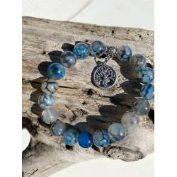 Bracelet Agate Dragon 10mm Arbre Vie | Hélène Riu