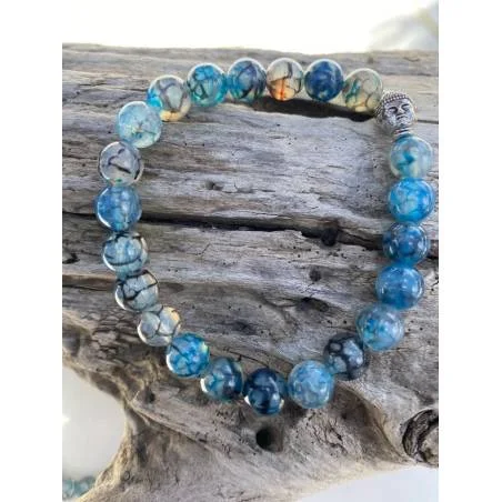 Bracelet Agate Dragon 8mm Bouddha | Hélène Riu
