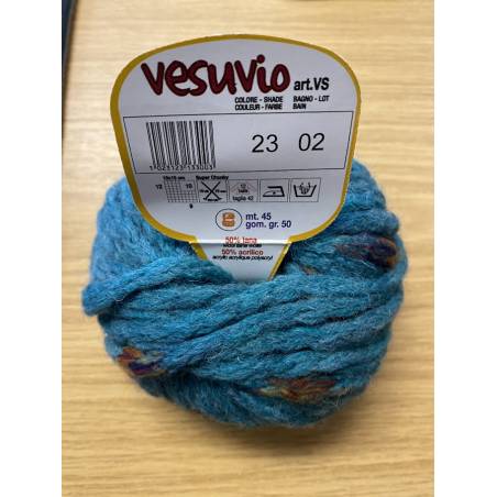 Vesuvio Bleu Vert 50gr - Laine Chaude Hiver