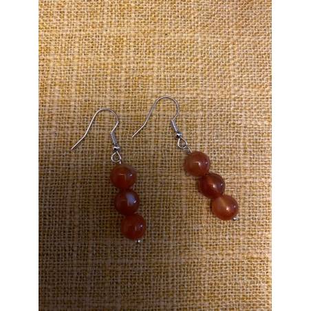 Boucles Oreilles Cornaline - Énergie Solaire