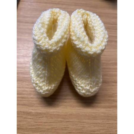 Chaussons Bébé 0-3 Mois Fait Main - Boutond'or
