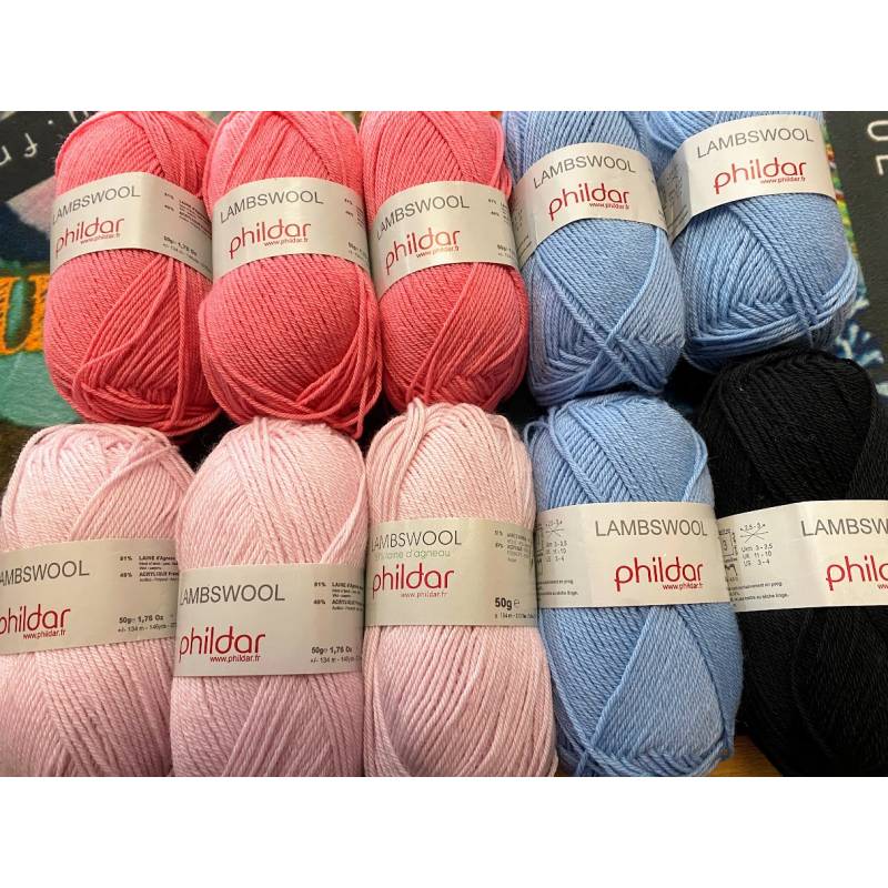 LOt de 10 pelotes LAMBSWOOL multi coloris