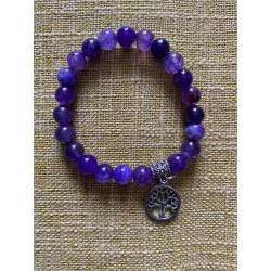 Bracelet Agate Dragon Violett 8mm | Hélène Riu