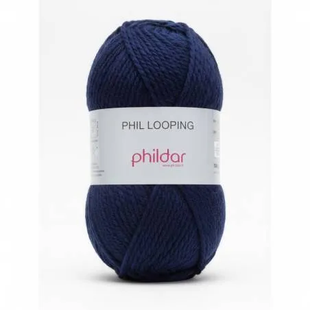 Phil Looping Marine Phildar | Wolle bouclee | Hélène Riu