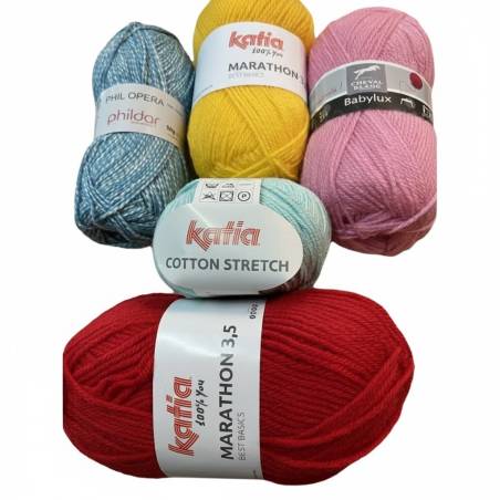 Pack Projet - Assortiment 5 Pelotes Premium - Laine tricot