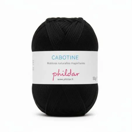Cabotine Phildar negro | Algodón acrílico 50g | Hélène Riu