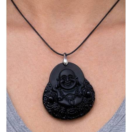 Pendentif Bouddha Obsidienne - Purification