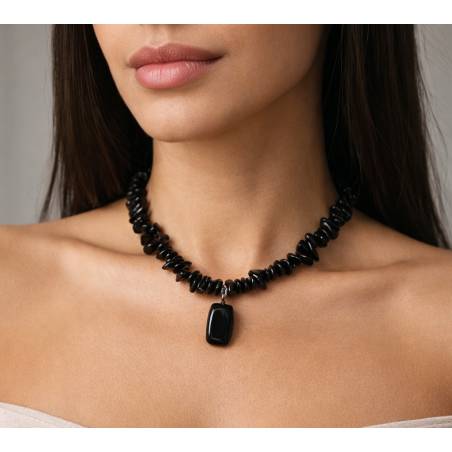 Collier Obsidienne | Hélène Riu Perpignan