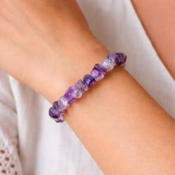 Bracelet Améthyste Baroque Elástico | Hélène Riu