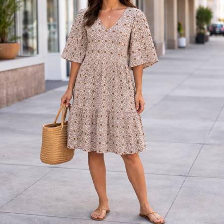 Robe en V Kaki Taille Unique | Hélène Riu