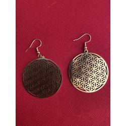 boucle d'oreille dorée en acier inoxydable