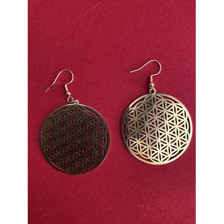 boucle d'oreille dorée en acier inoxydable