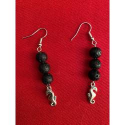 BOUCLES OREILLES EN PIERRE DE LAVE