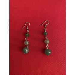 Boucles oreilles pierre Aventurine verte