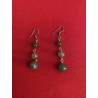Boucles oreilles pierre Aventurine verte - Hélène Riu