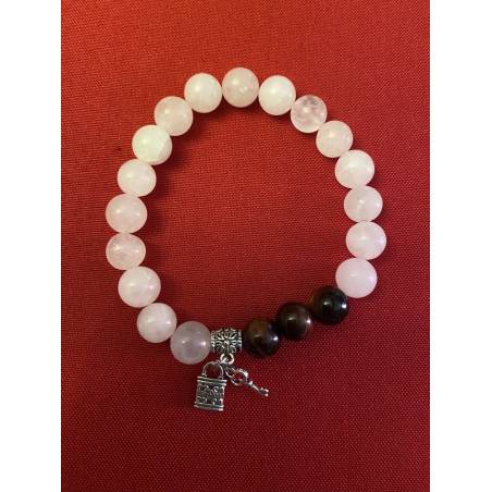 Bracelet pierre oeil de tigre et quartz
