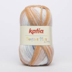 Katia Peques Plus Orange Gris - Laine Bébé Hypoallergénique 232m