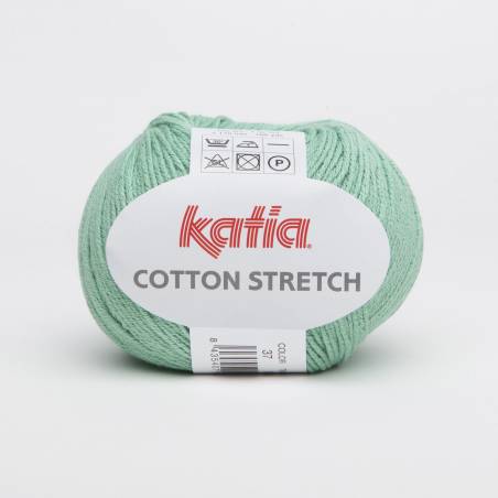 Katia Cotton Stretch Vert - Fil Élastique Tricot Été | Heleneriu